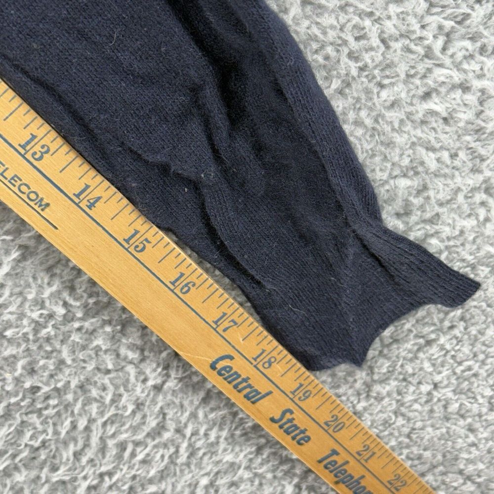 J Crew‎ Womens L Striped Crew Neck L/S Sweater Wool Blend Navy Striped Patchwork - Picture 6 of 7